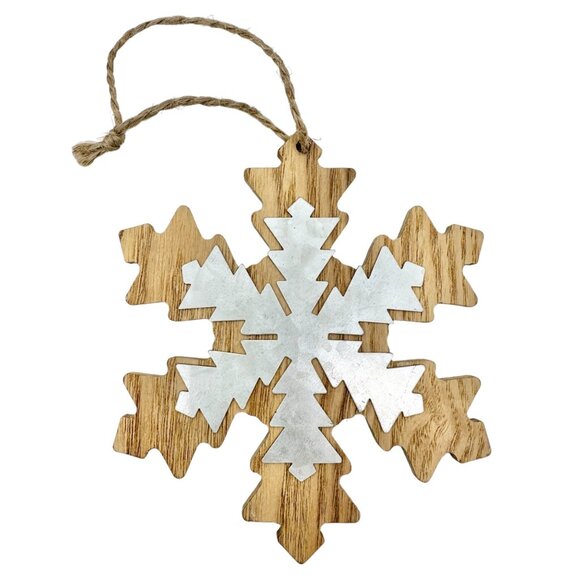 Snowflake Ornaments 13 pc Set Wood Metal Storage Tin Box Ice Cube Mold - Picture 8 of 16